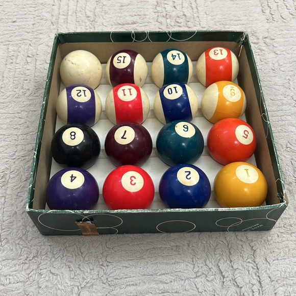 Vintage Aramith Billard Set Pool Balls Phenolic 2 1/4" Made in Belgium Orgnl Box - Picture 11 of 16